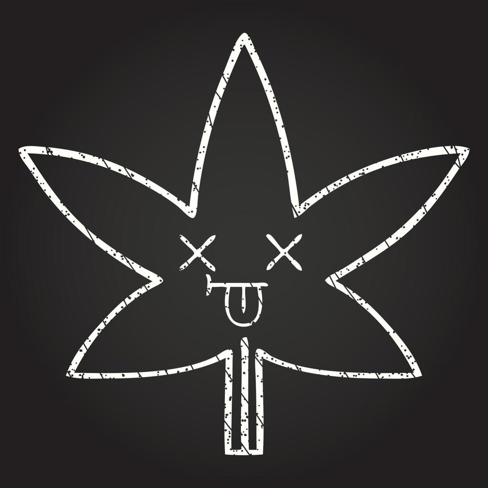 Old Leaf Chalk Drawing vector