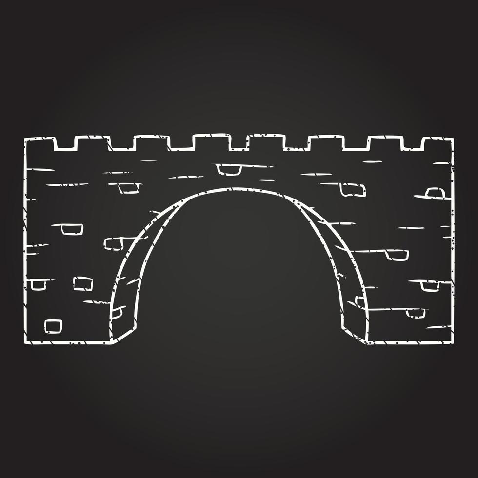 dibujo de tiza de puente de piedra vector