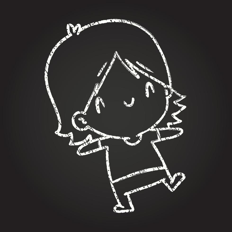 Dancing Girl Chalk Drawing vector