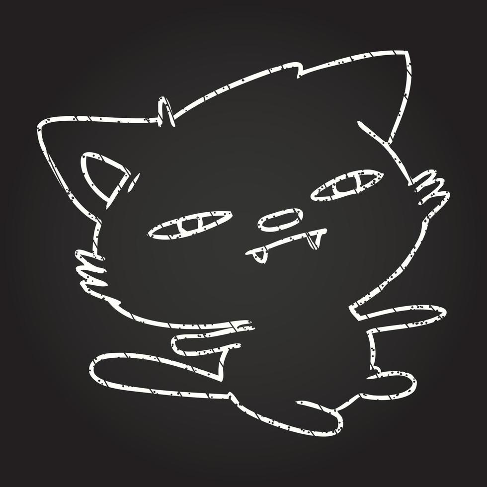 Cat Chalk Drawing vector