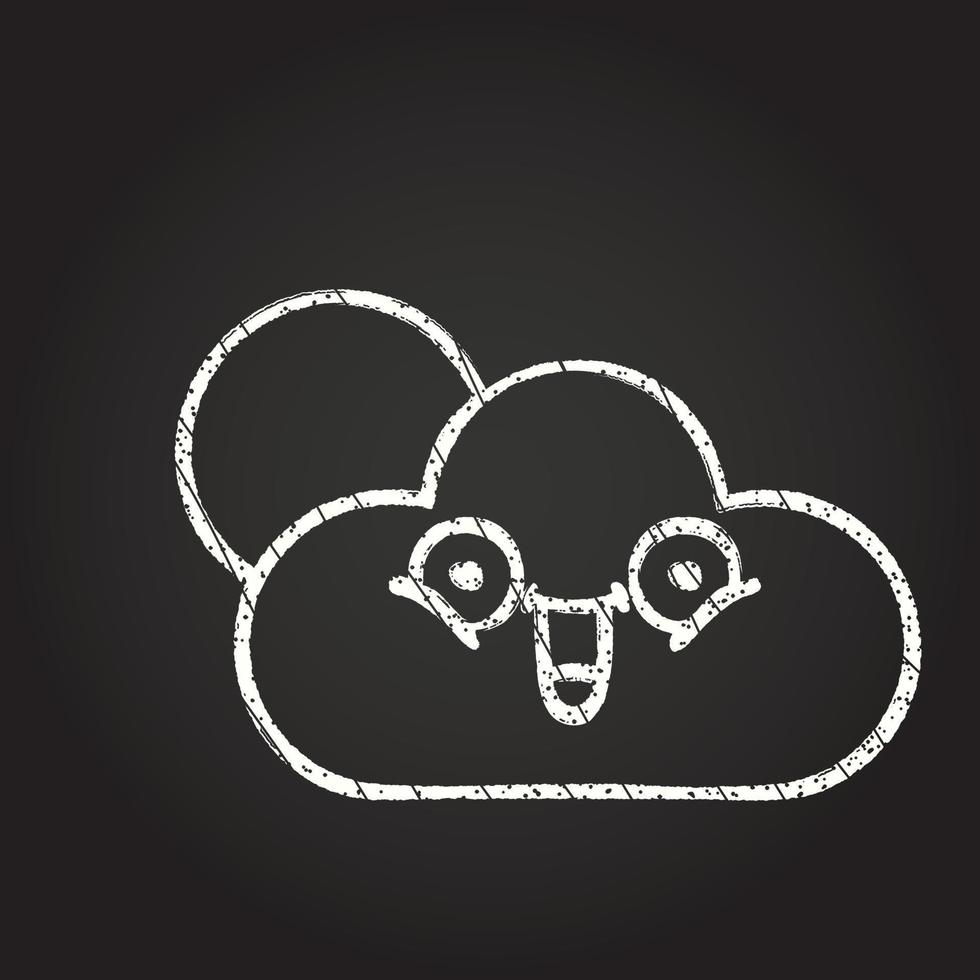 Happy Cloud Chalk Drawing vector