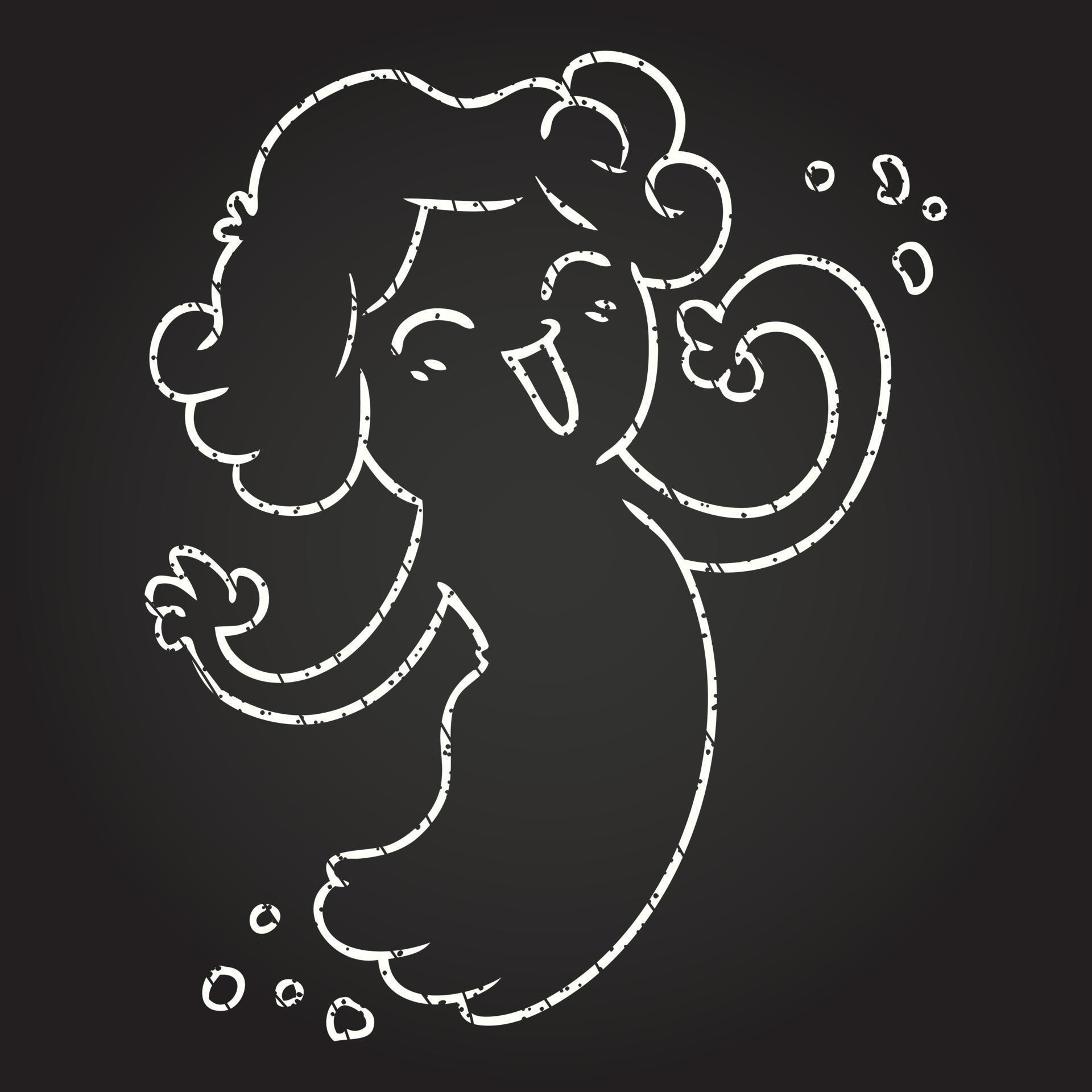 Floating Ghost Chalk Drawing 13111617 Vector Art at Vecteezy