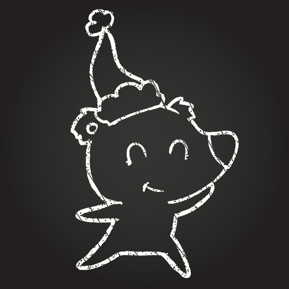 Christmas Bear Chalk Drawing vector