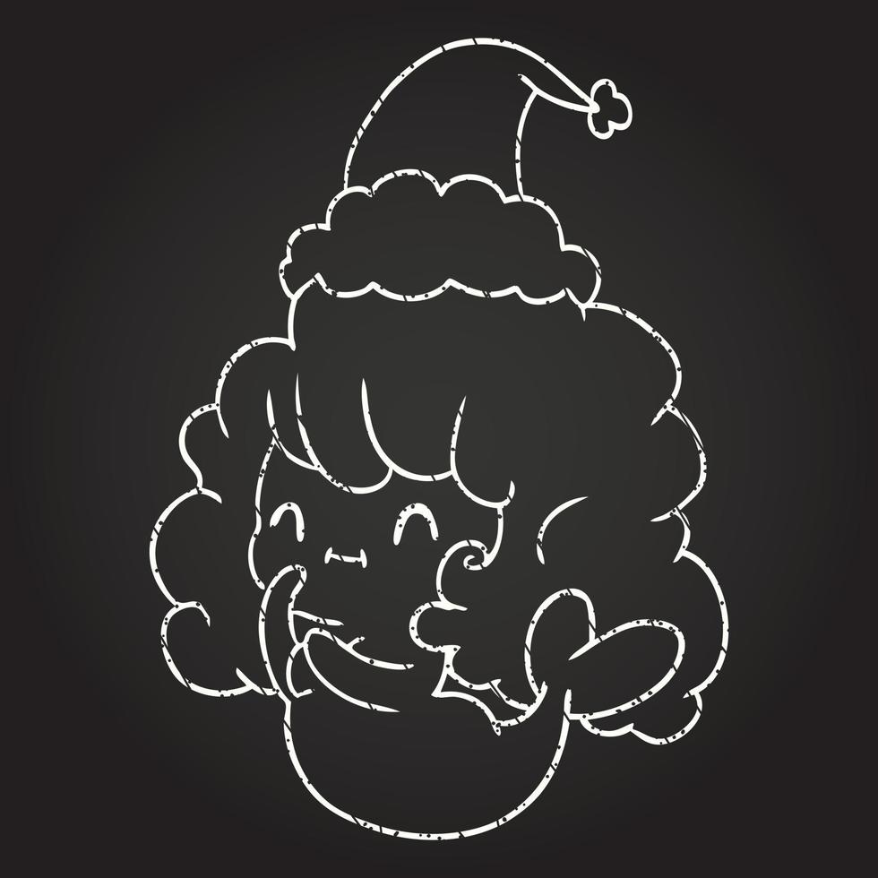 Christmas Mermaid Chalk Drawing vector