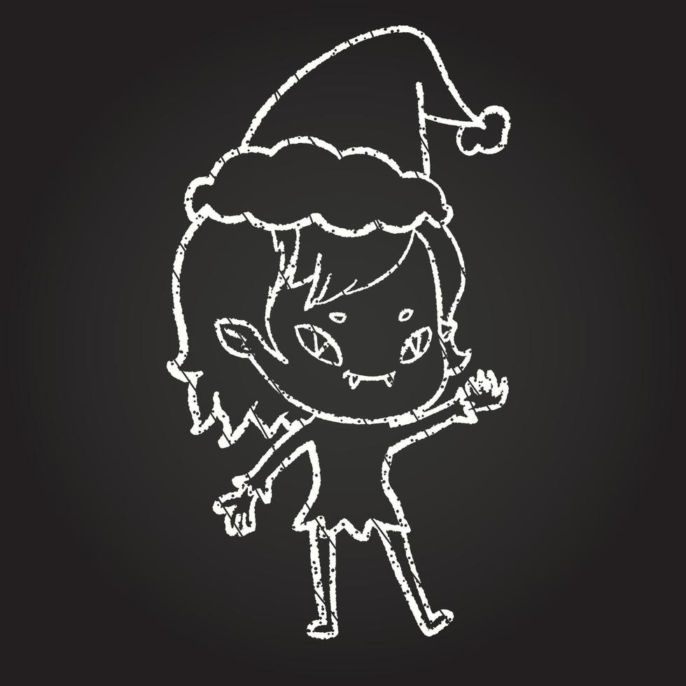 Festive Vampire Chalk Drawing vector