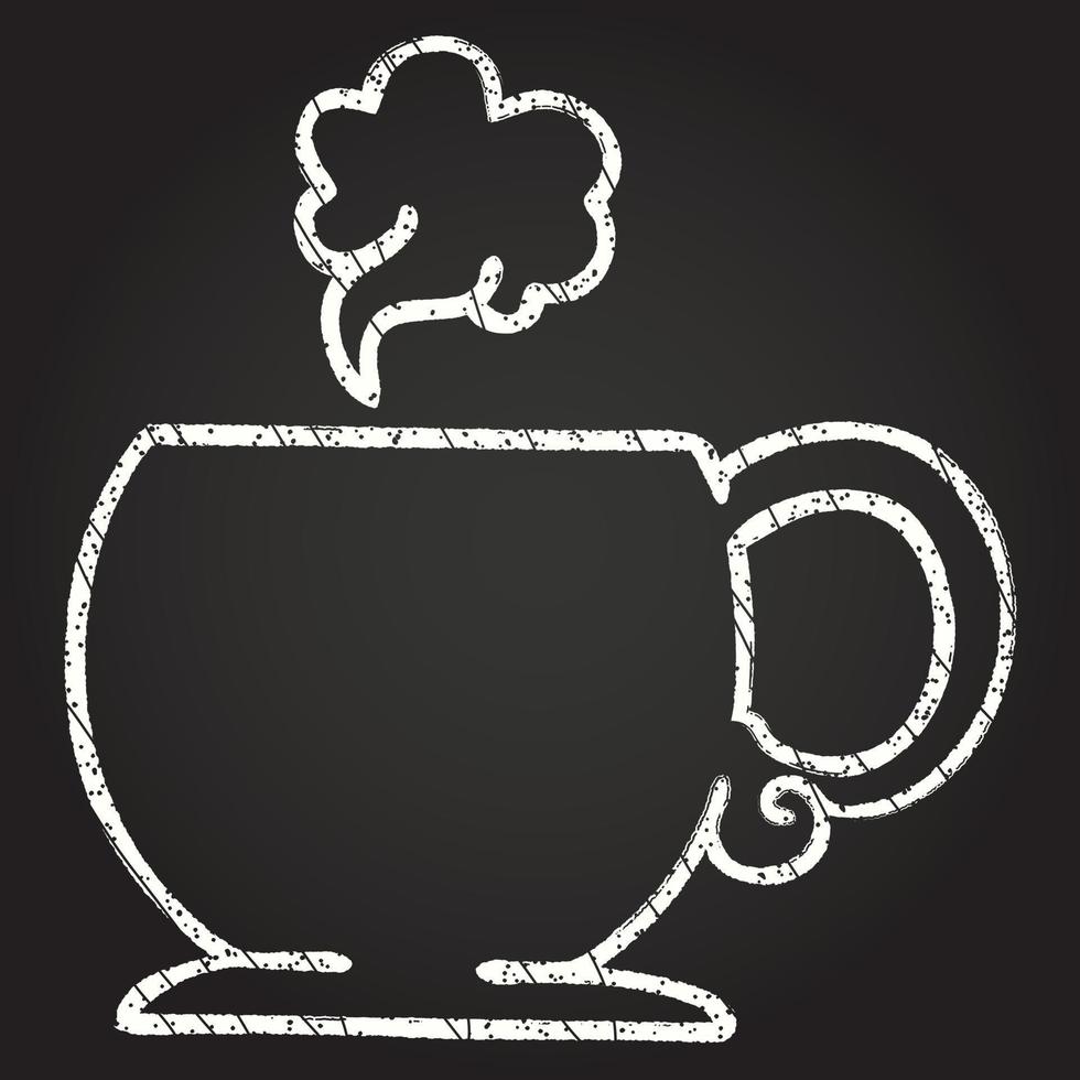 Hot Coffee Chalk Drawing vector