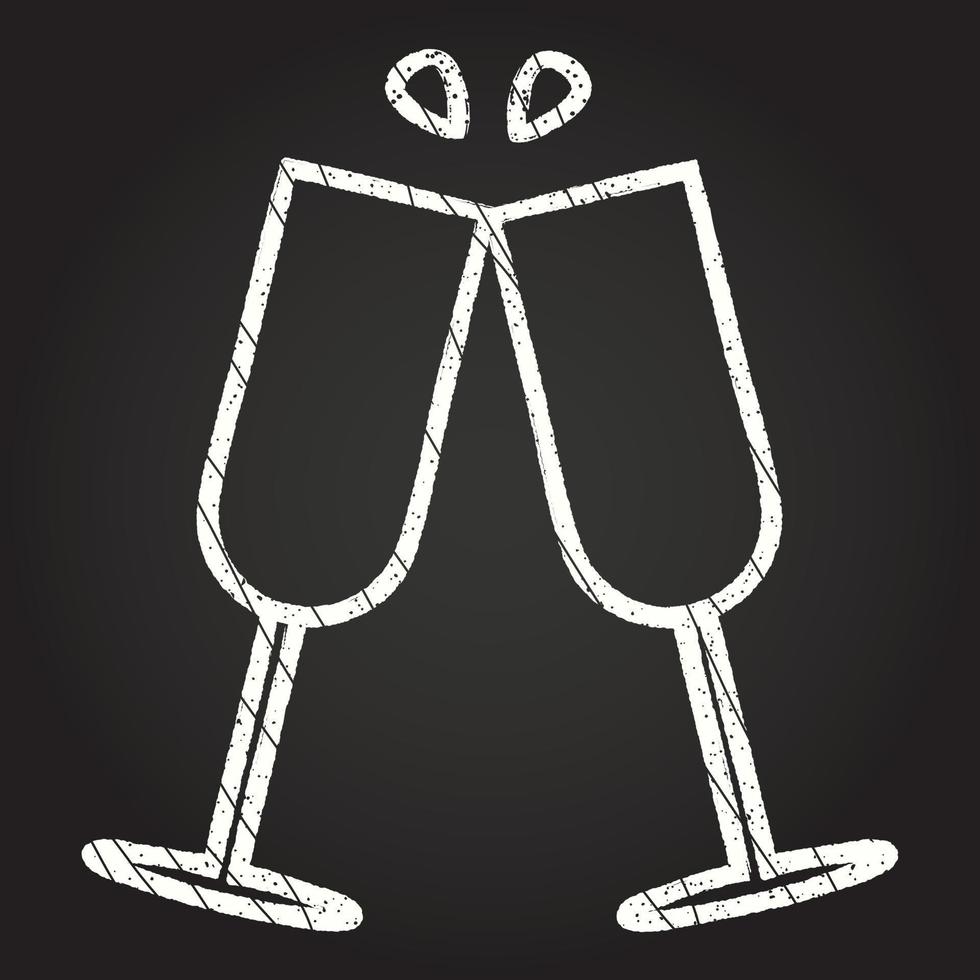 Clinking Glasses Chalk Drawing vector
