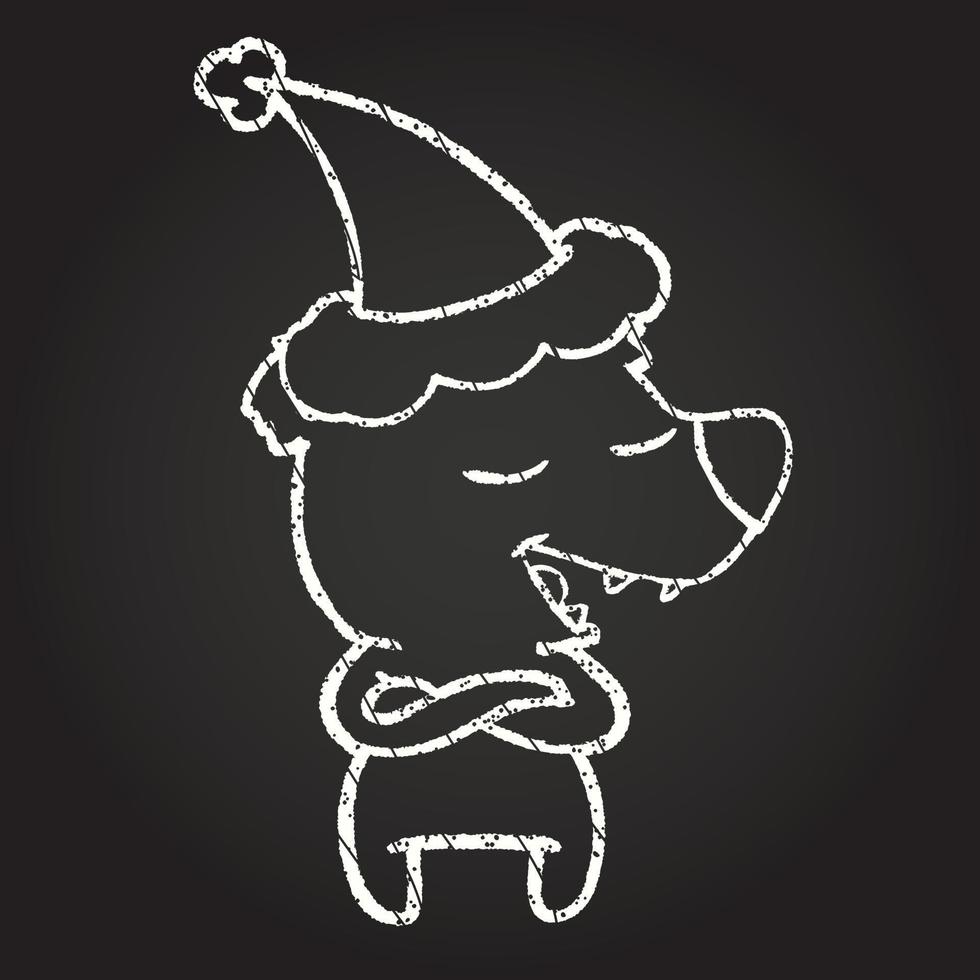 Christmas Bear Chalk Drawing vector