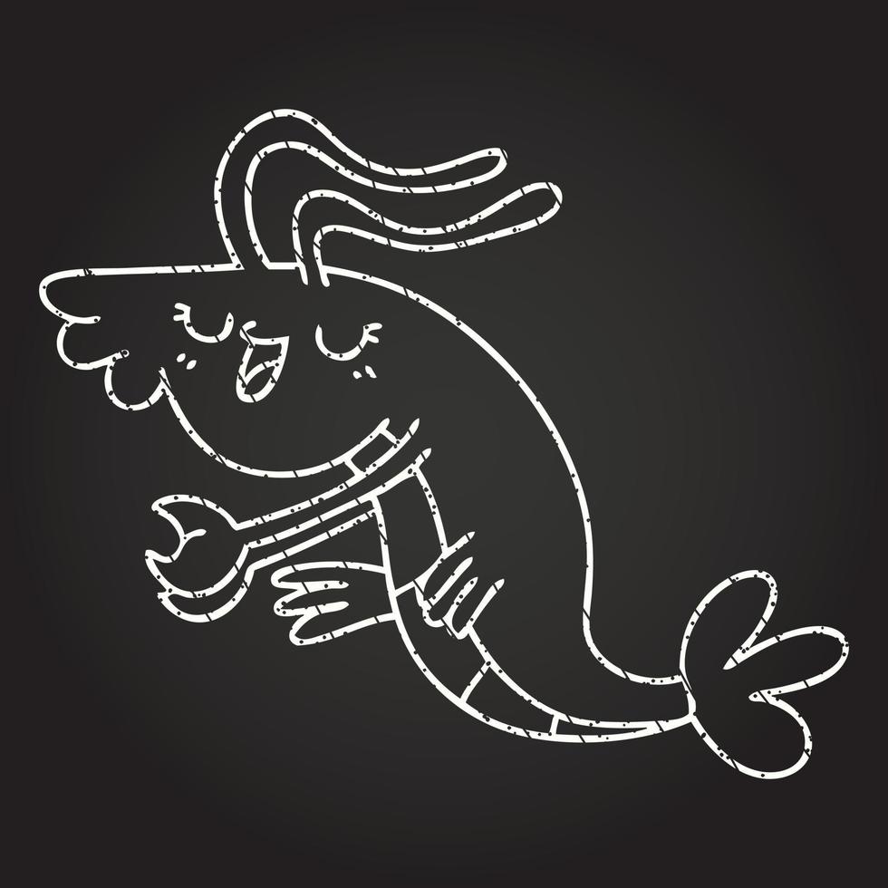 Shrimp Chalk Drawing vector