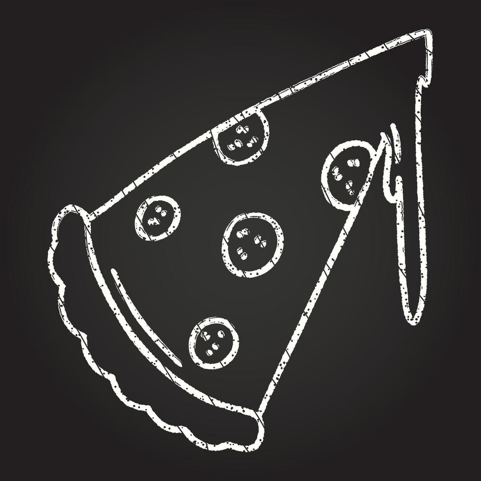 Pizza Slice Chalk Drawing vector