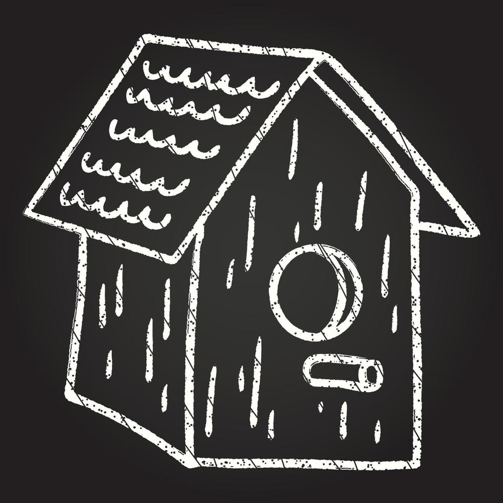 Bird House Chalk Drawing vector