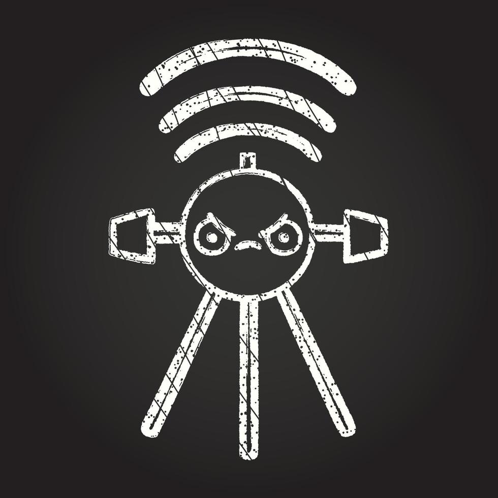 Satellite Chalk Drawing vector