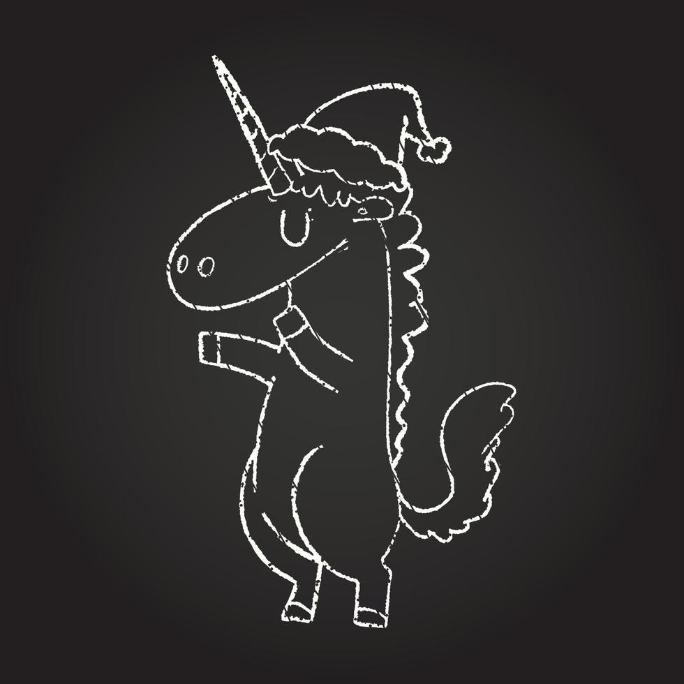 Festive Unicorn Chalk Drawing vector