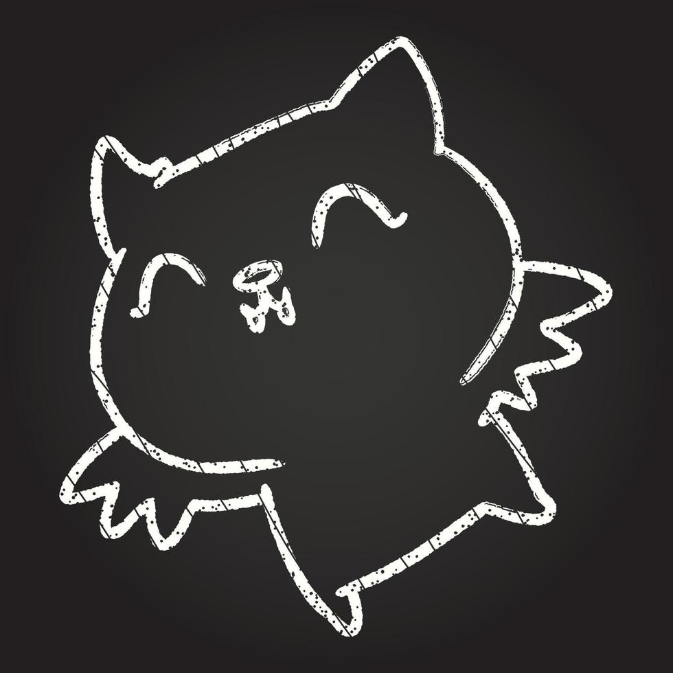 Cute Bat Chalk Drawing vector