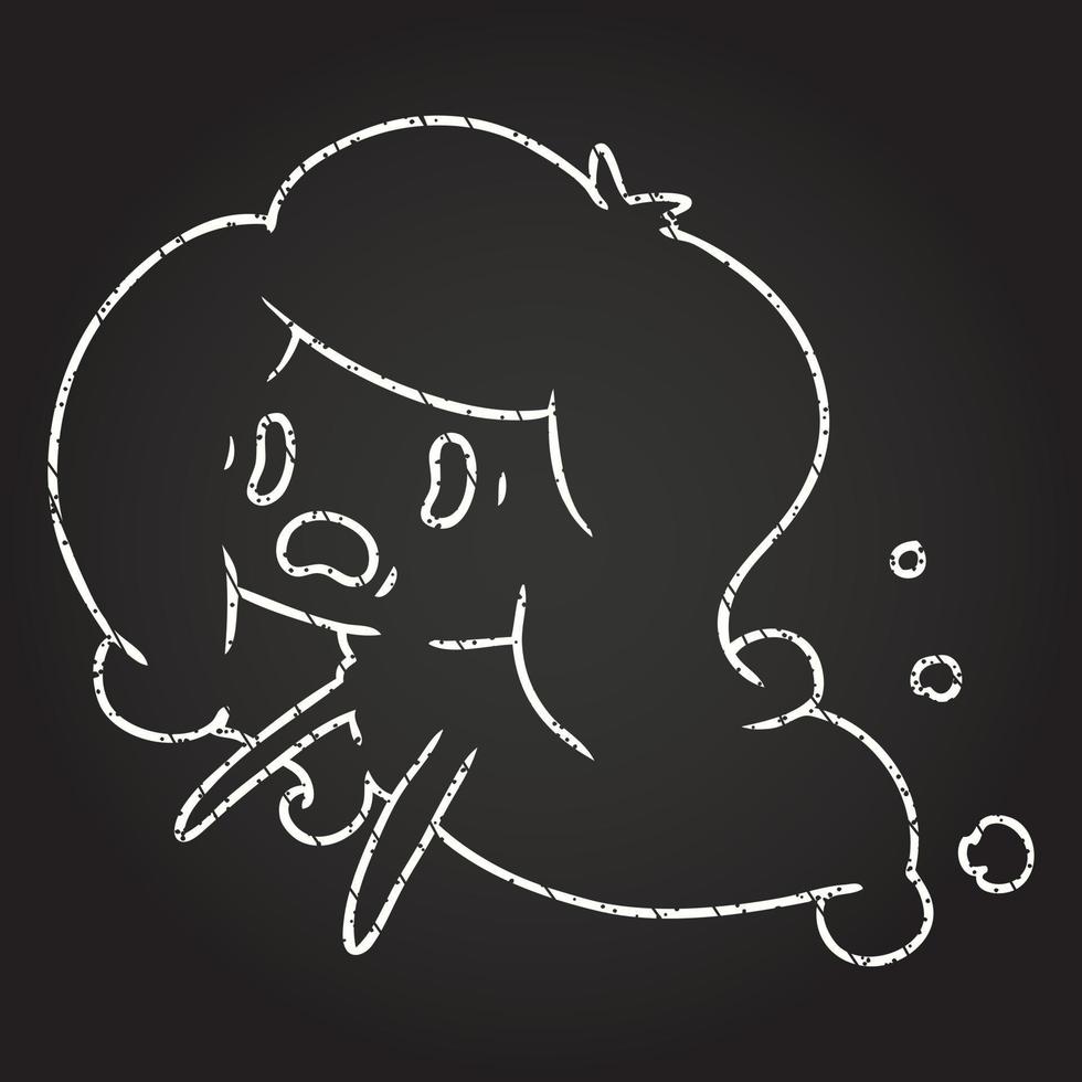 Spooky Ghost Chalk Drawing vector