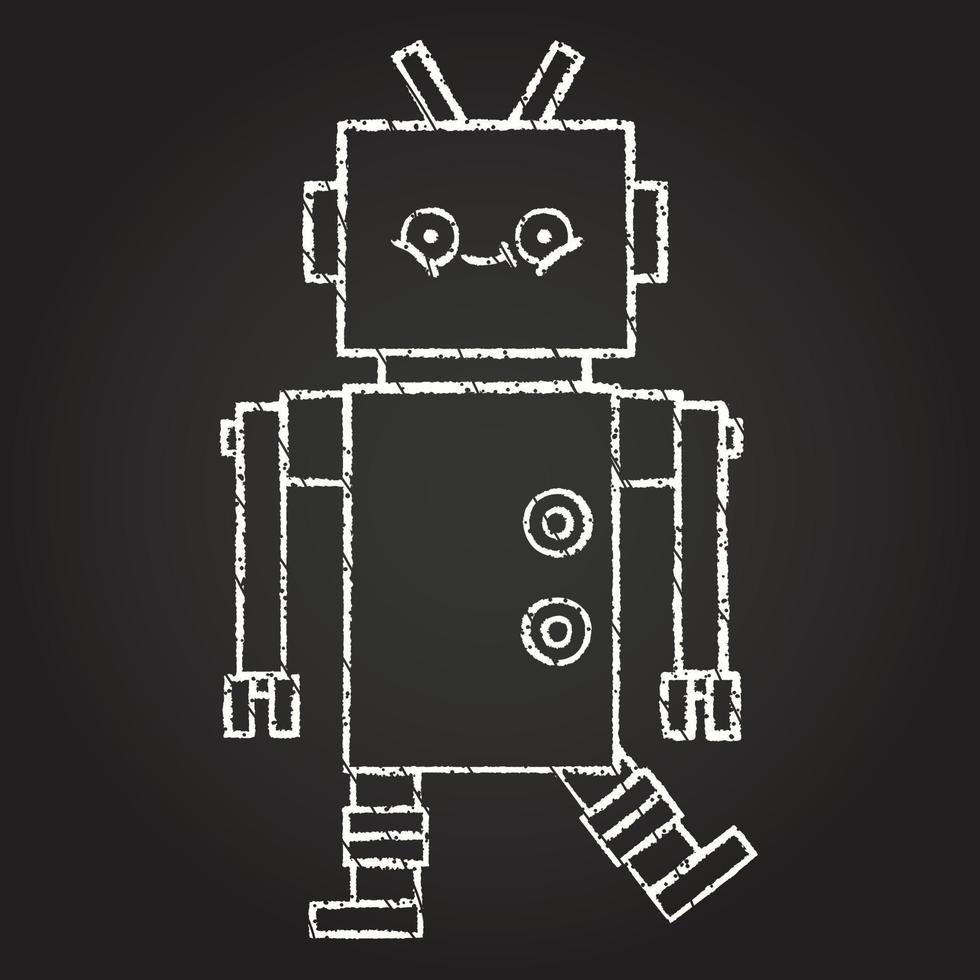 Robot Chalk Drawing vector