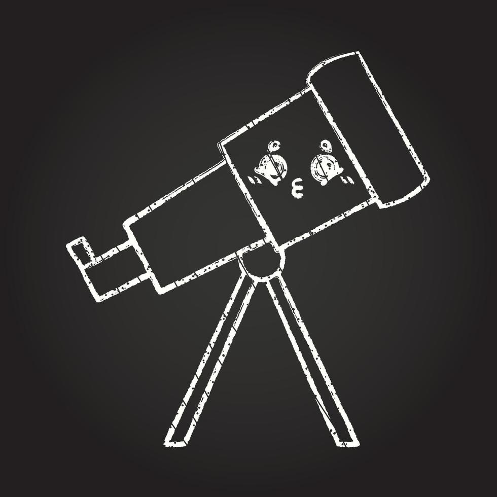 Telescope Chalk Drawing vector