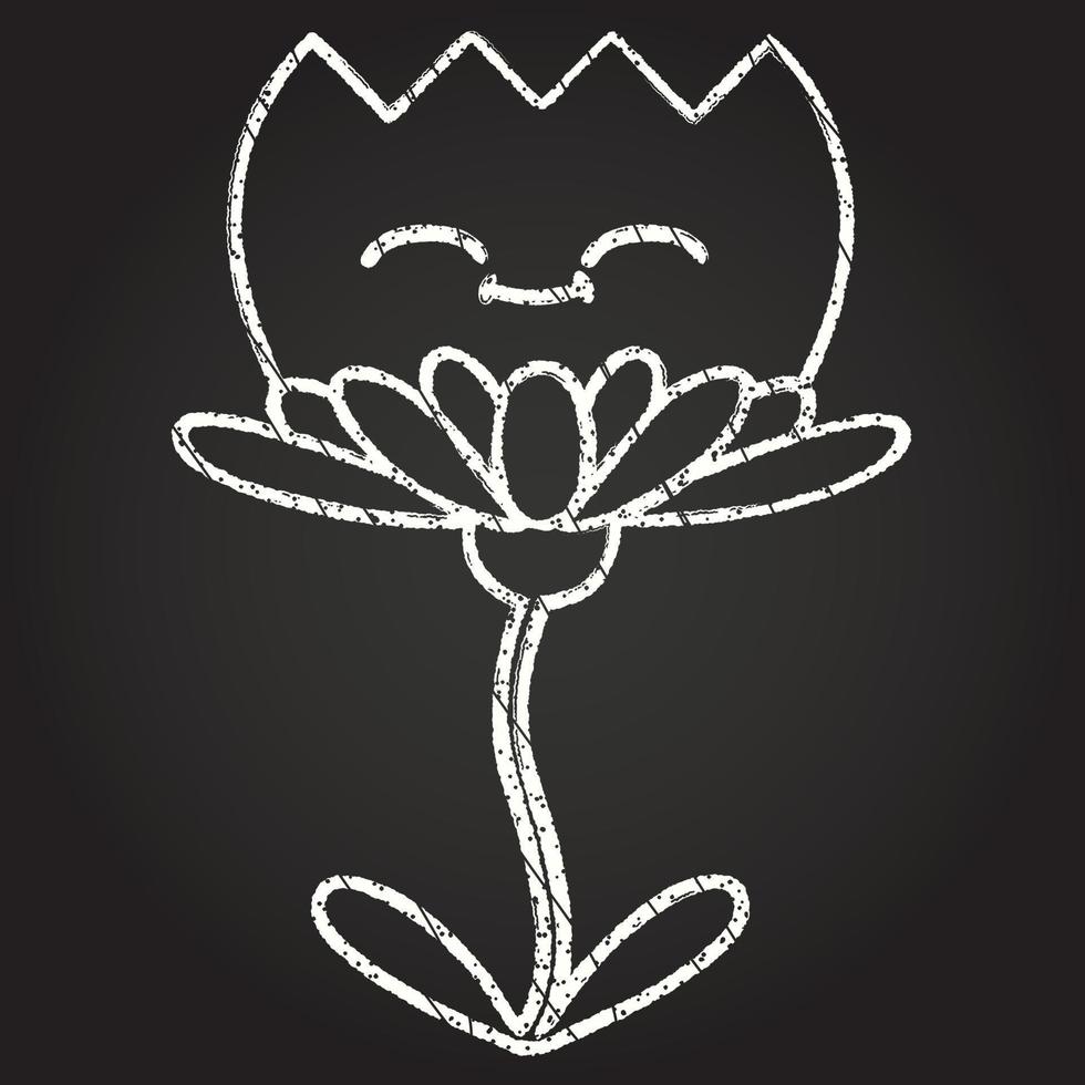 Happy Flower Chalk Drawing vector