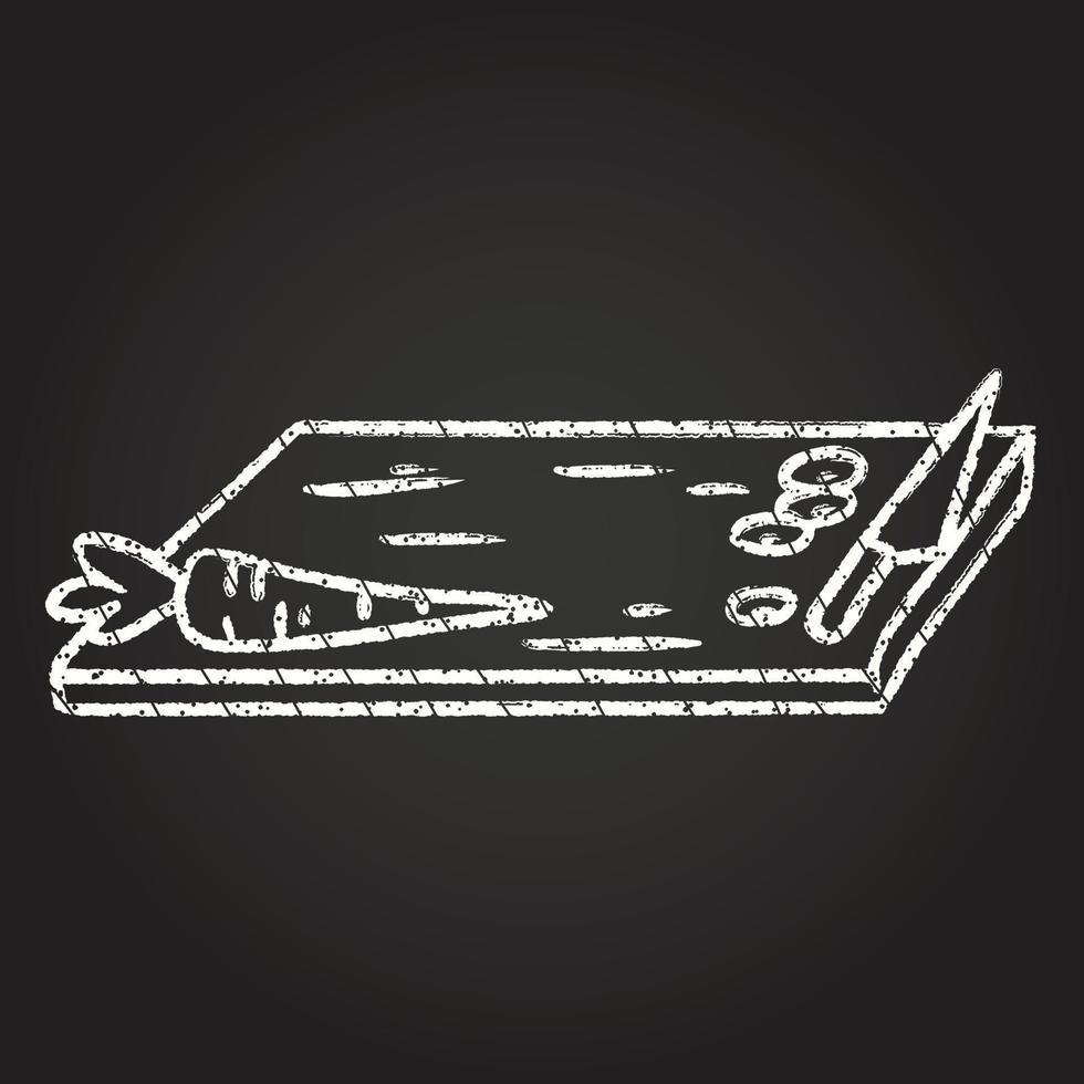 Chopping Board Chalk Drawing vector