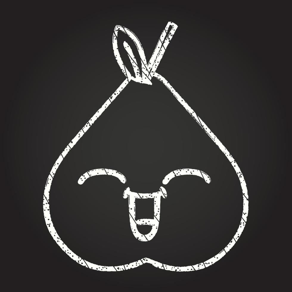 Happy Pear Chalk Drawing vector