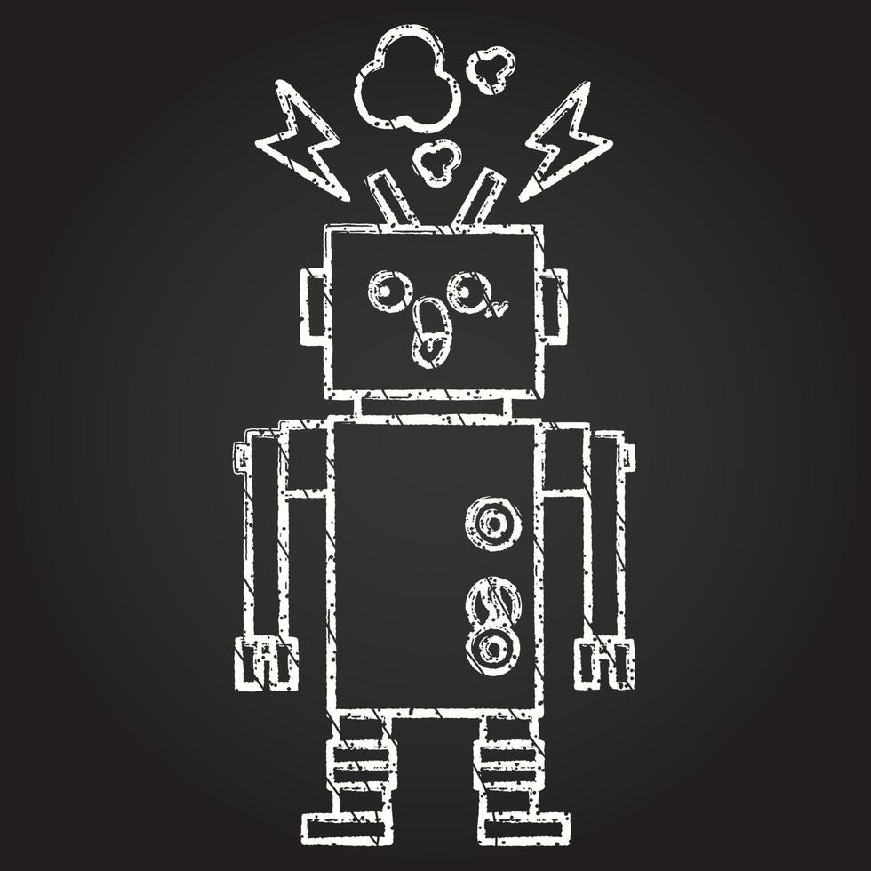 Robot Chalk Drawing vector