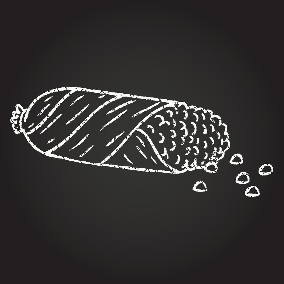 Corn Cob Chalk Drawing vector