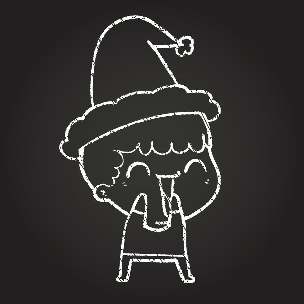 Christmas Man Chalk Drawing vector