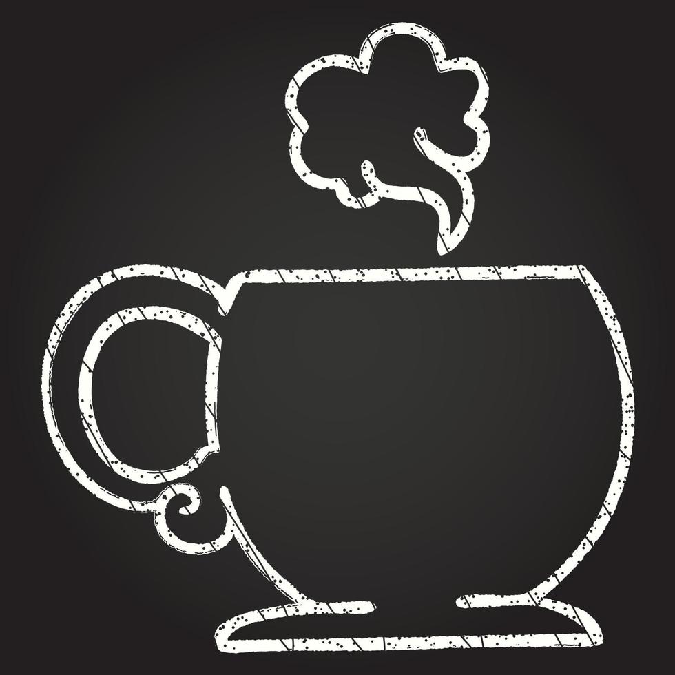 dibujo de tiza de café humeante vector