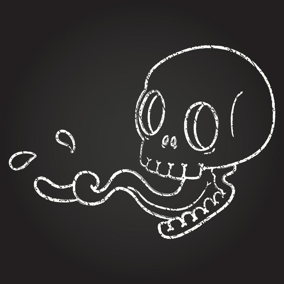 dibujo de tiza de calavera espeluznante vector