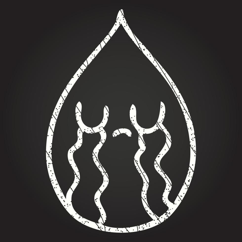Crying Teardrop Chalk Drawing vector
