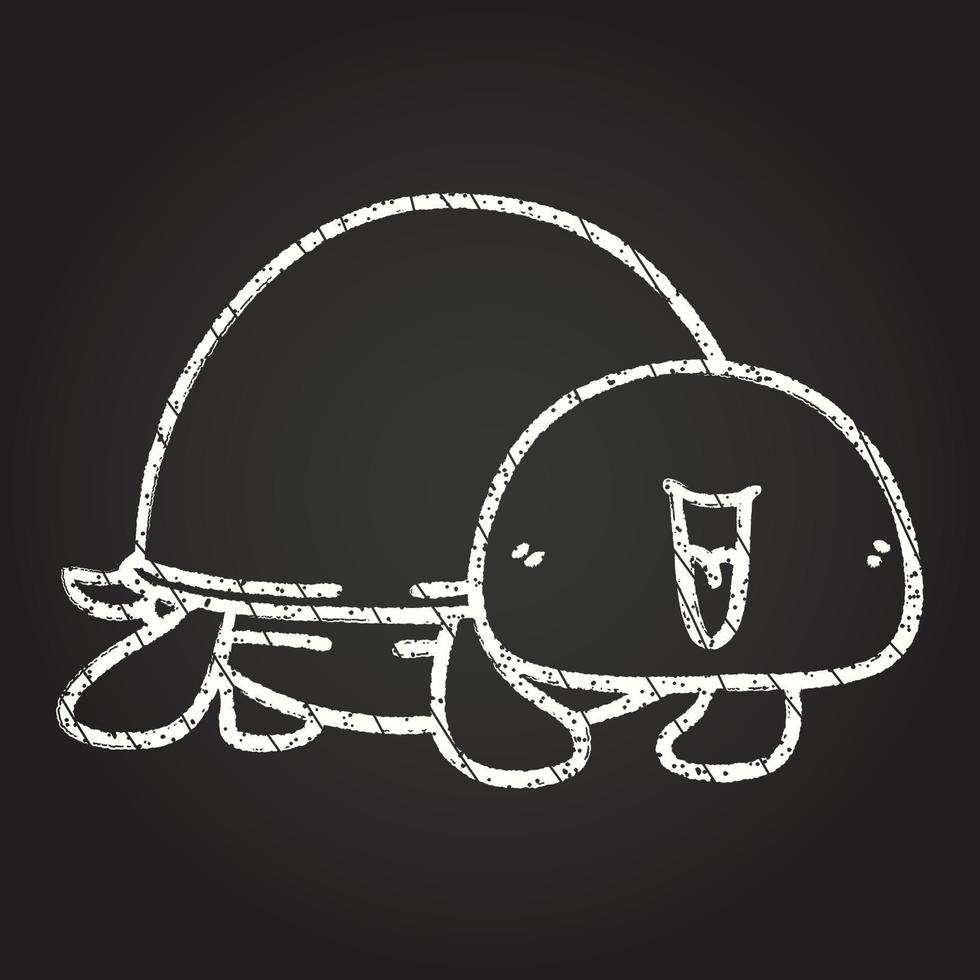 Happy Turtle Chalk Drawing vector