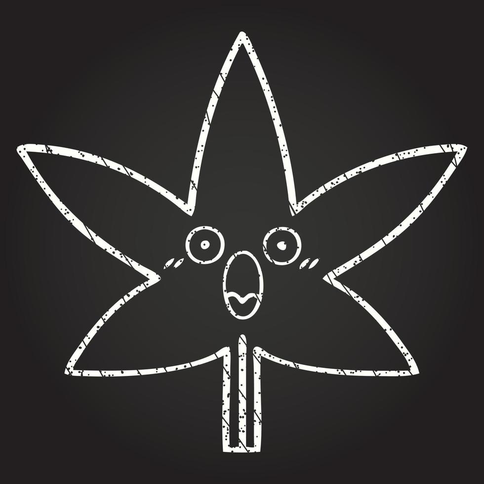 Leaf Chalk Drawing vector