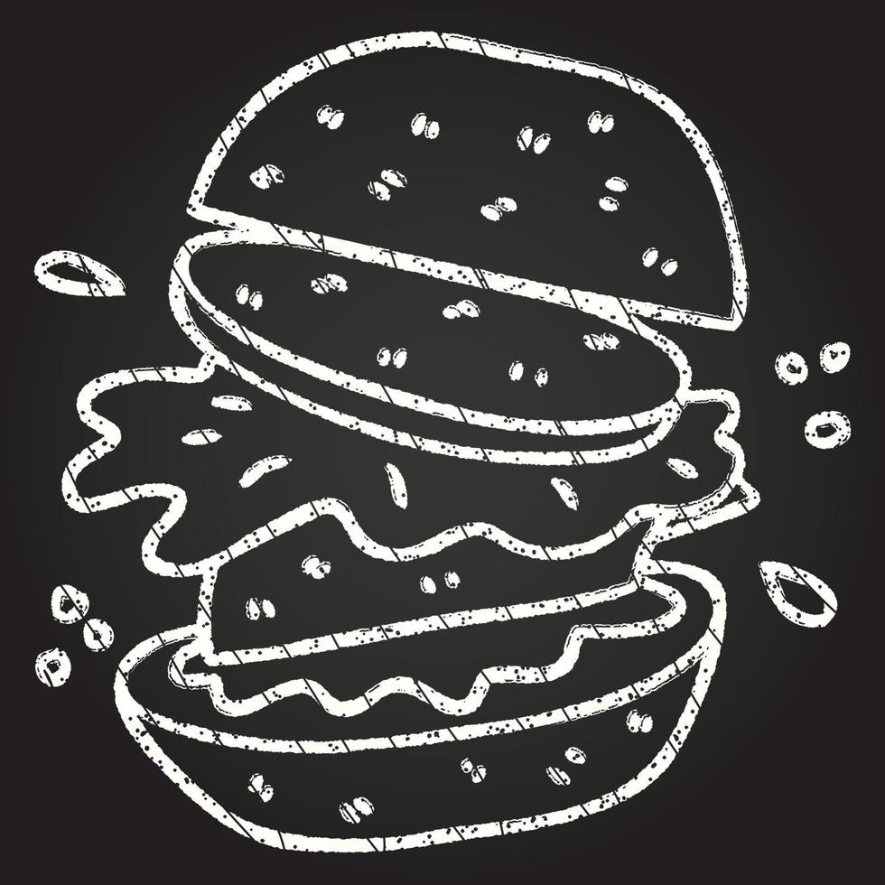 Tasty Burger Chalk Drawing vector