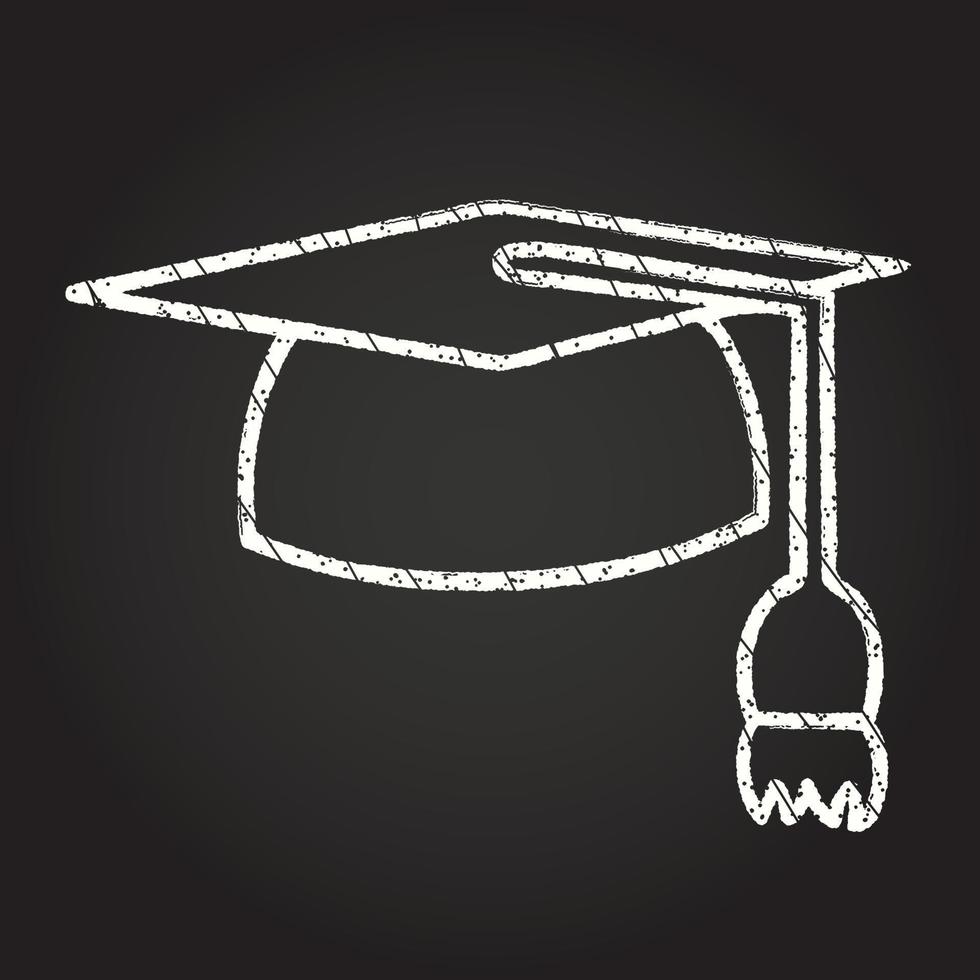 Graduation Cap Chalk Drawing vector