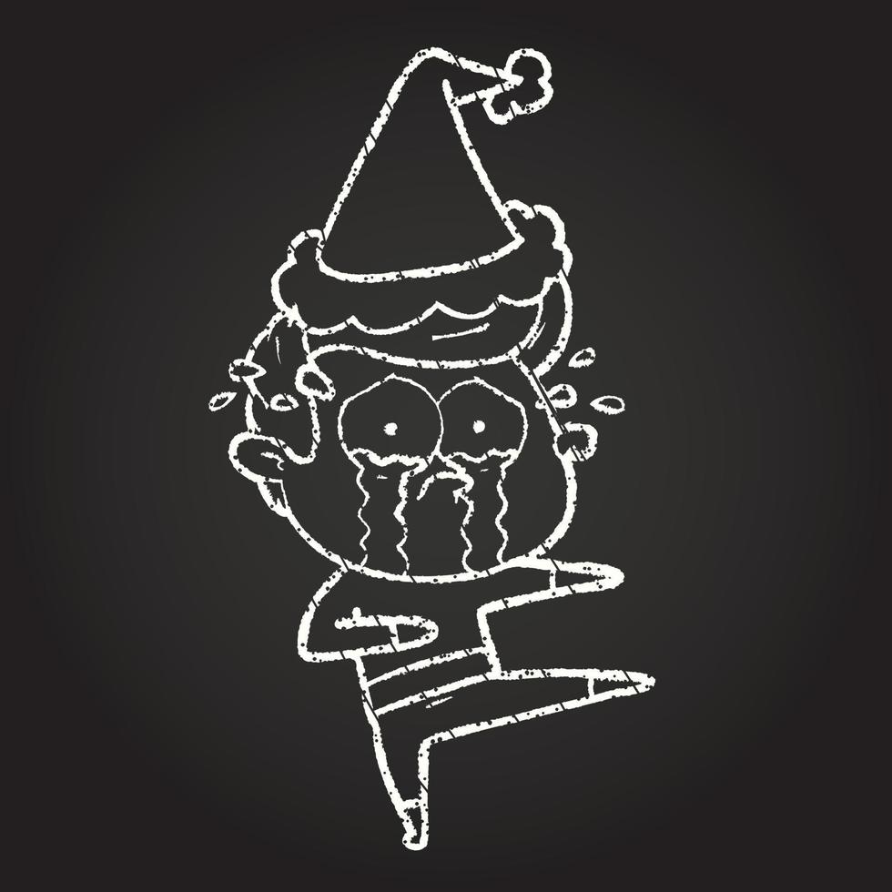 Christmas Dancer Chalk Drawing vector