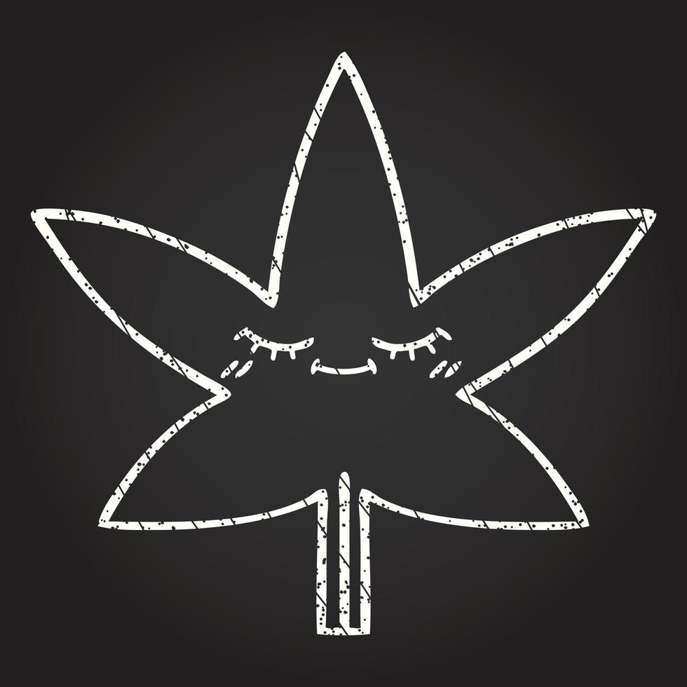 Autumn Leaf Chalk Drawing vector