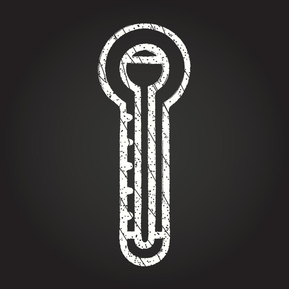 Hot Thermometer Chalk Drawing vector