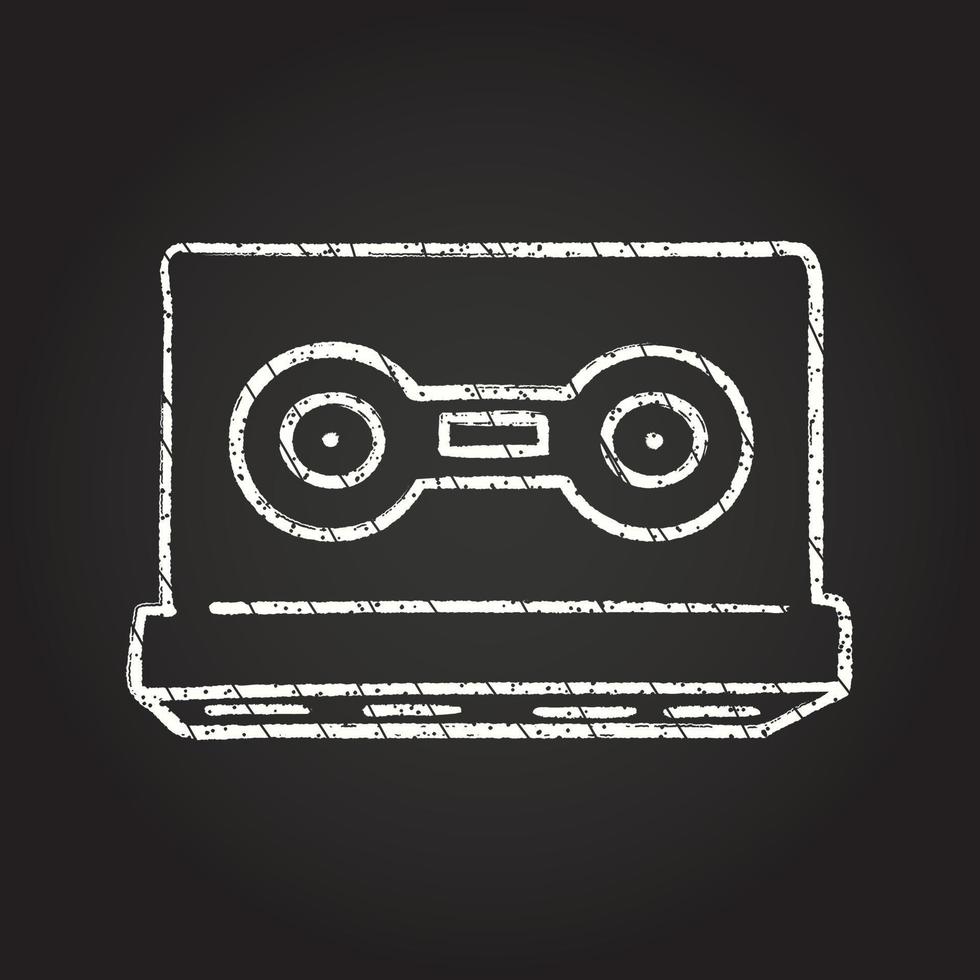 Music Cassette Chalk Drawing vector