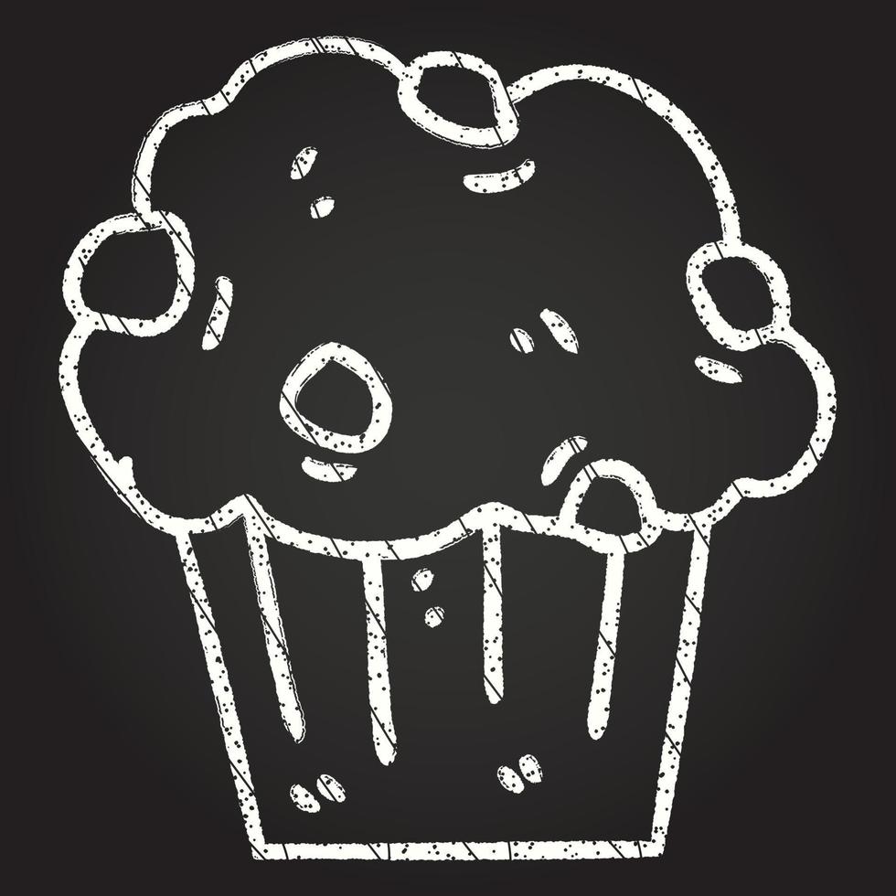 dibujo de tiza de muffin de chocolate vector