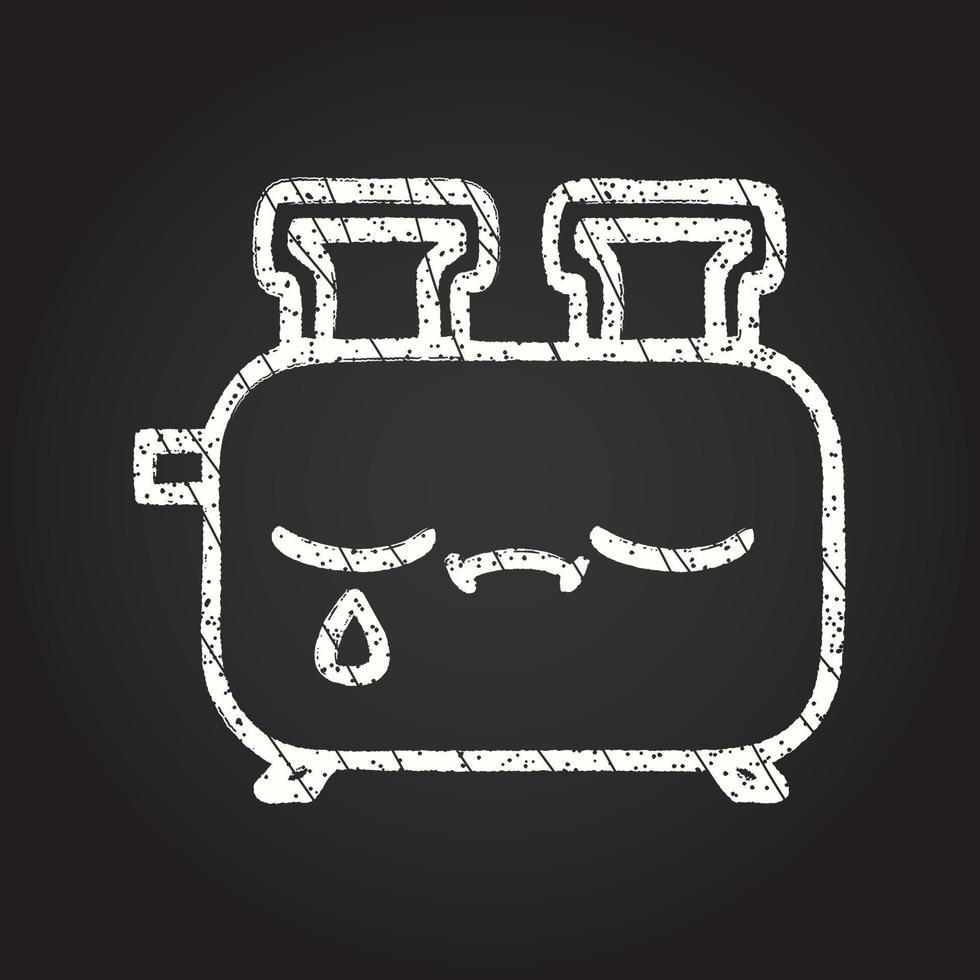 Sad Toaster Chalk Drawing vector