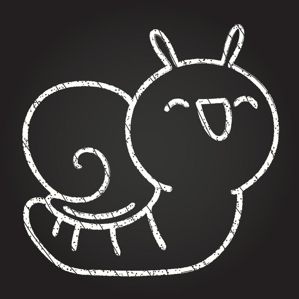 Cute Snail Chalk Drawing vector