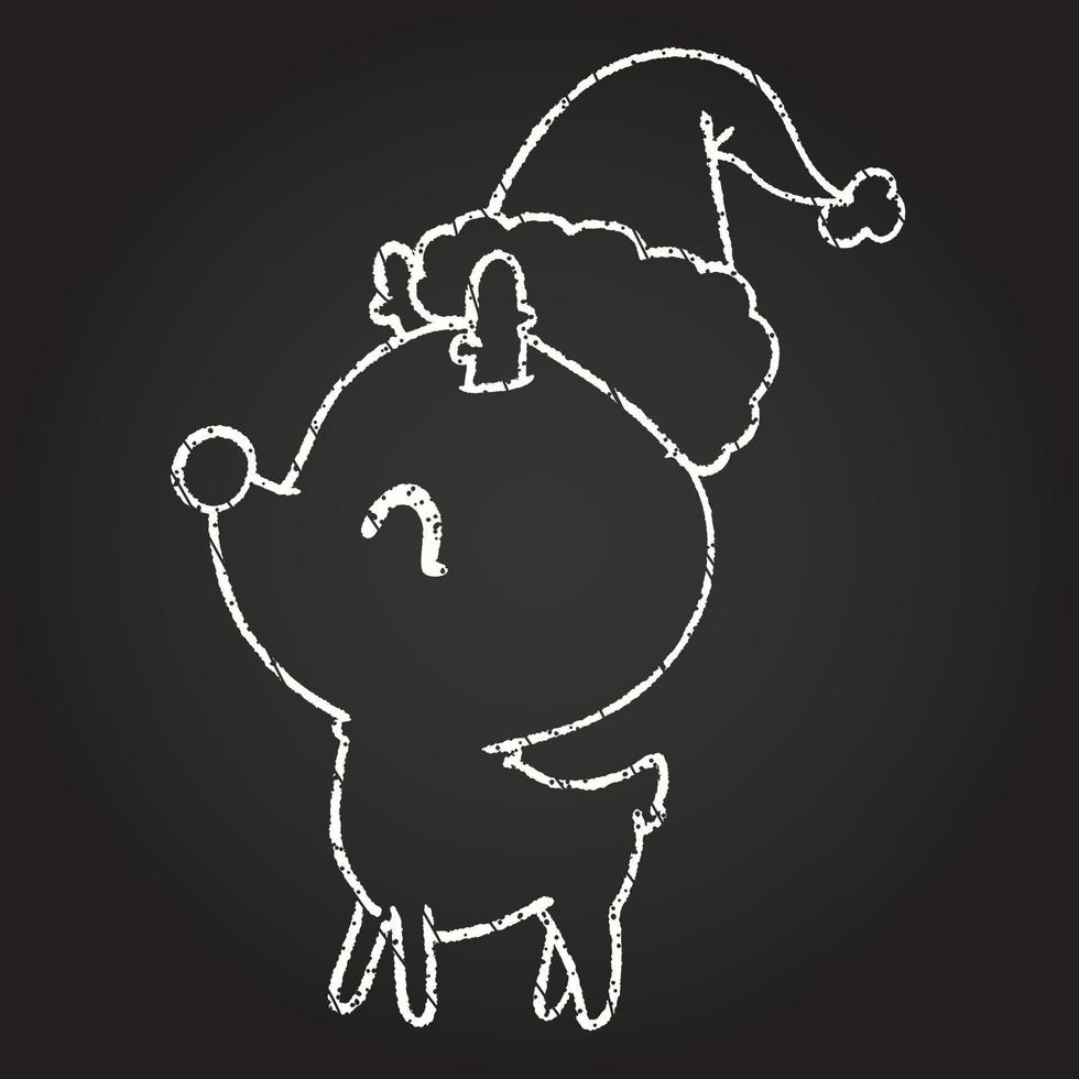 Christmas Reindeer Chalk Drawing vector
