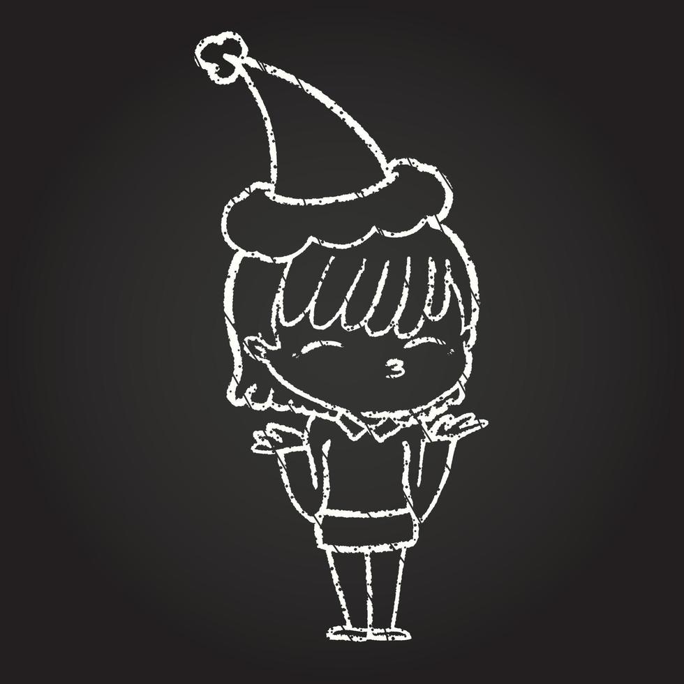 Festive Woman Chalk Drawing vector