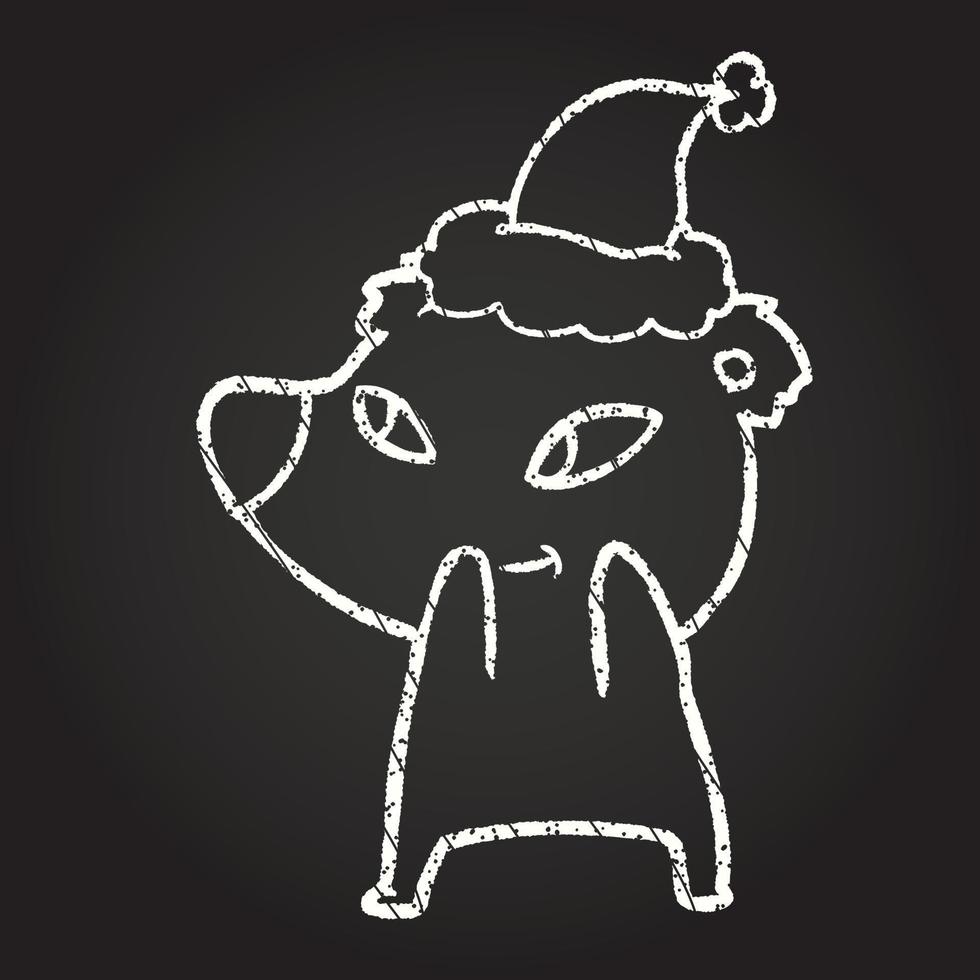 Christmas Bear Chalk Drawing vector