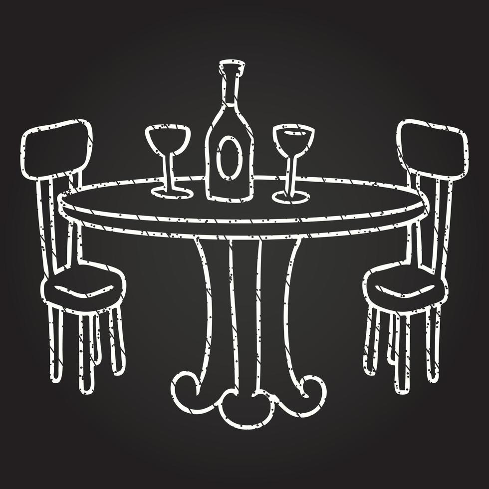 Outdoor Table Chalk Drawing vector