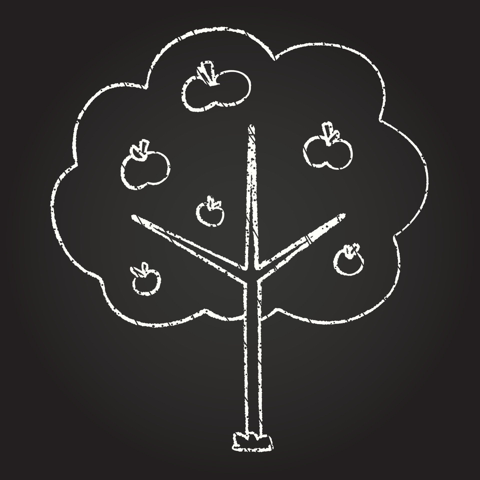 Apple Tree Chalk Drawing 13112572 Vector Art at Vecteezy