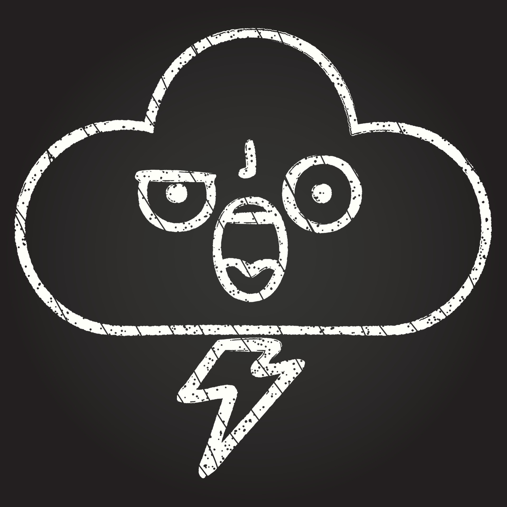 Lightning Cloud Chalk Drawing 13112596 Vector Art at Vecteezy