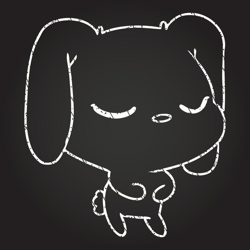 Cute Bunny Chalk Drawing vector