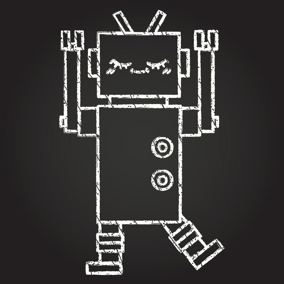 Robot Chalk Drawing vector