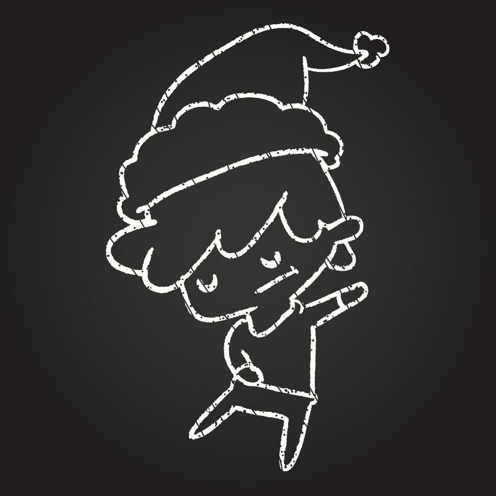 Christmas Man Chalk Drawing vector